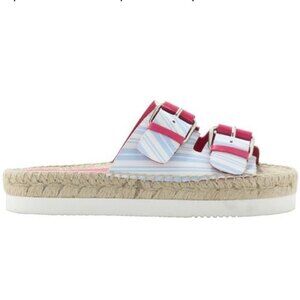 Virginie Dhello For Cosmoparis Buckle and Striped Espadrille Sandals 39